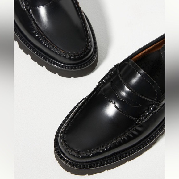 ANTHROPOLOGIE G.H. Bass WEEJUNS Whitney Super Loafer Black Leather Loafers - Picture 3 of 10
